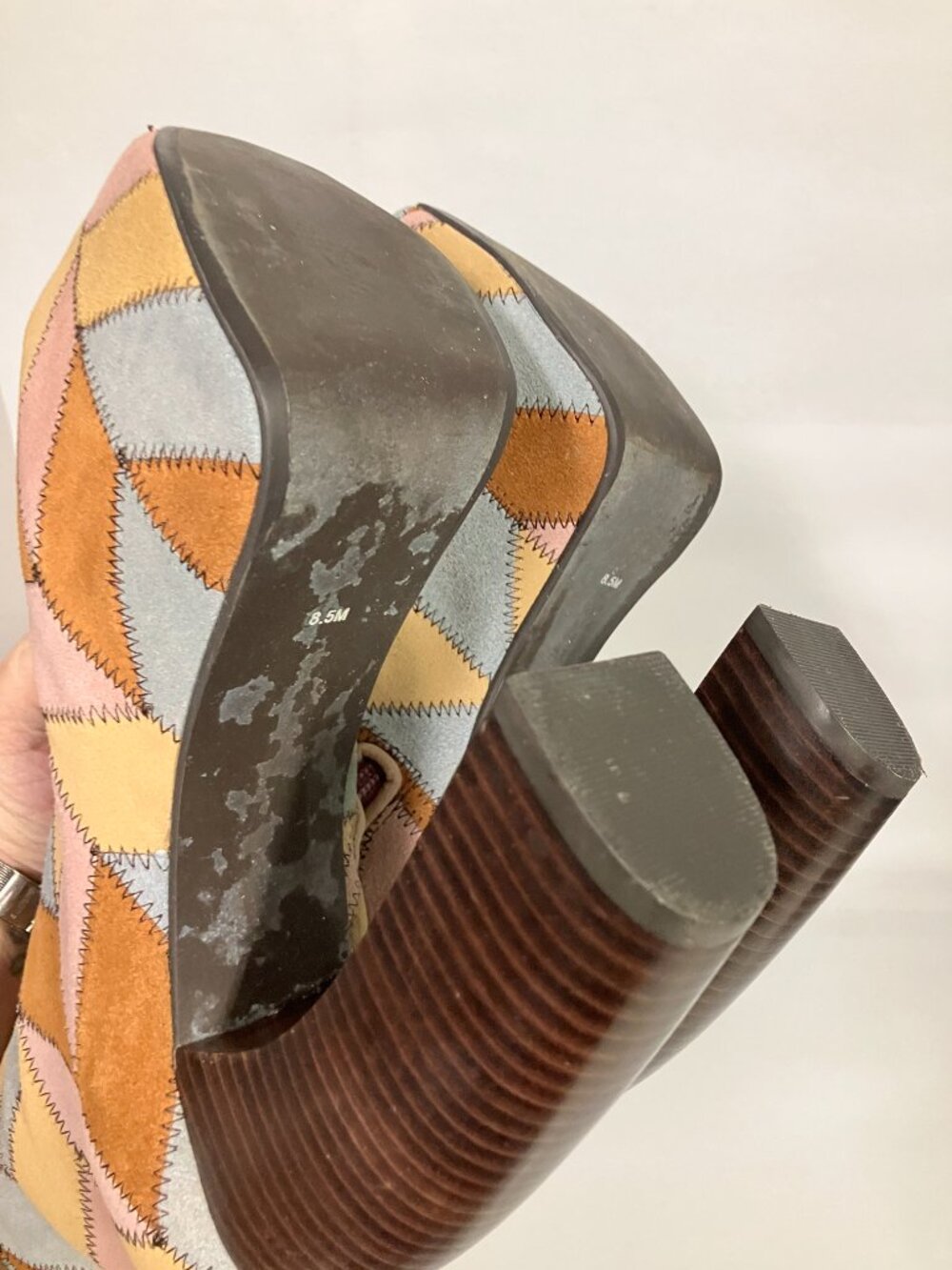 *RARE* Jeffrey Campbell PICKFORD Platform Patchwork Boots! Size 8.5, best for 8! - Picture 13 of 16